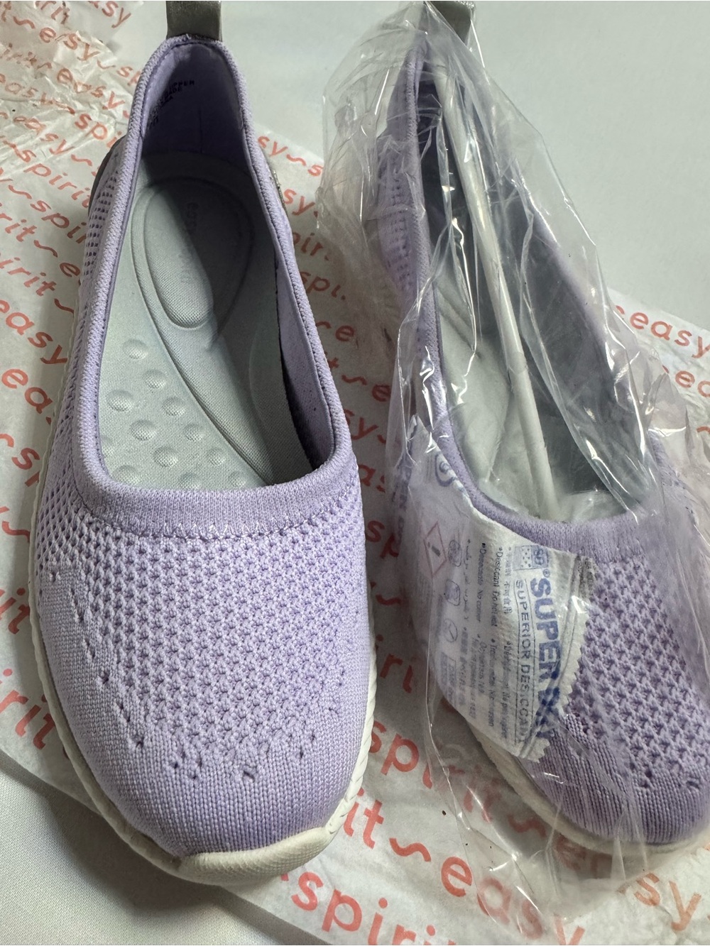 Easy Spirit Lavender Knit Slip-On Flats